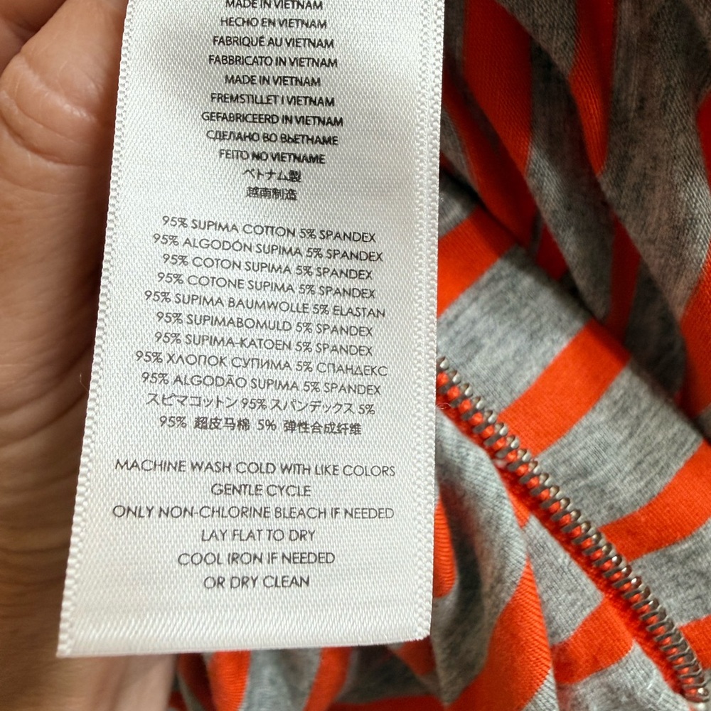 Michael Kors Gray and Orange Striped Top Size PS - Picture 7 of 8